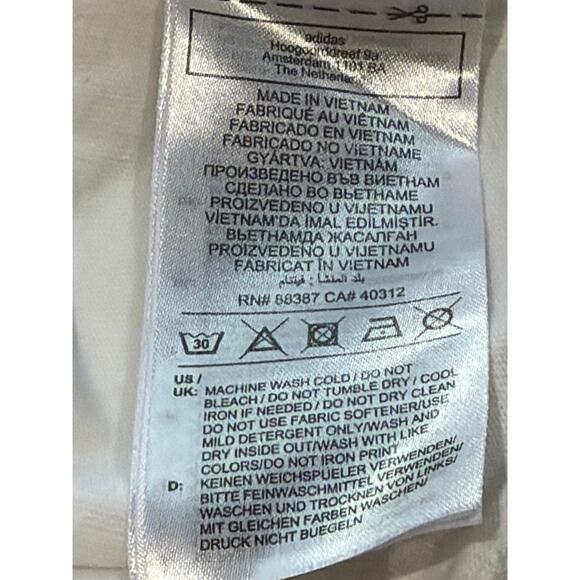 Adidas T-Shirt Womens 1X White SS Cropped CrewNeck Logo Casual Sporty Streetwear - Picture 6 of 6